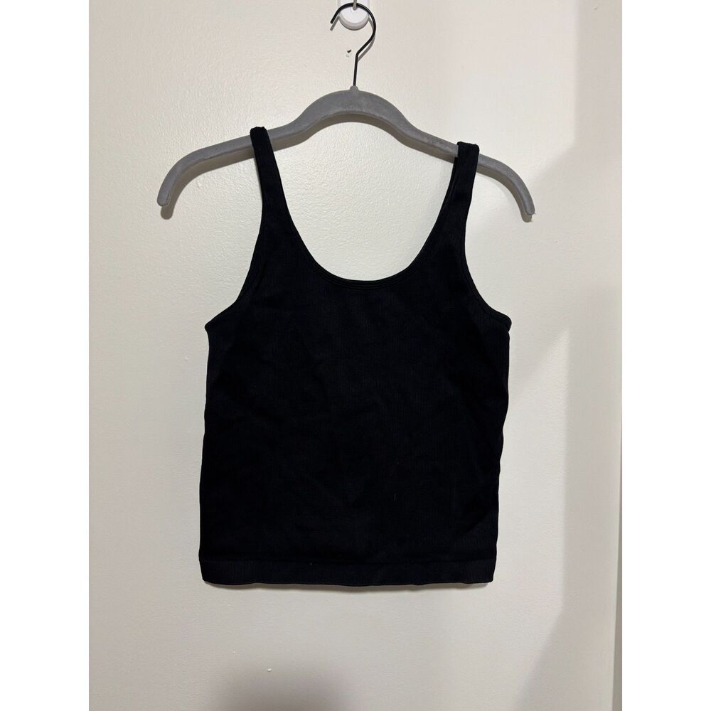 A New Day Black Ribbed Scoop Neck Tank Top XL Minimalist Layers Athleisure